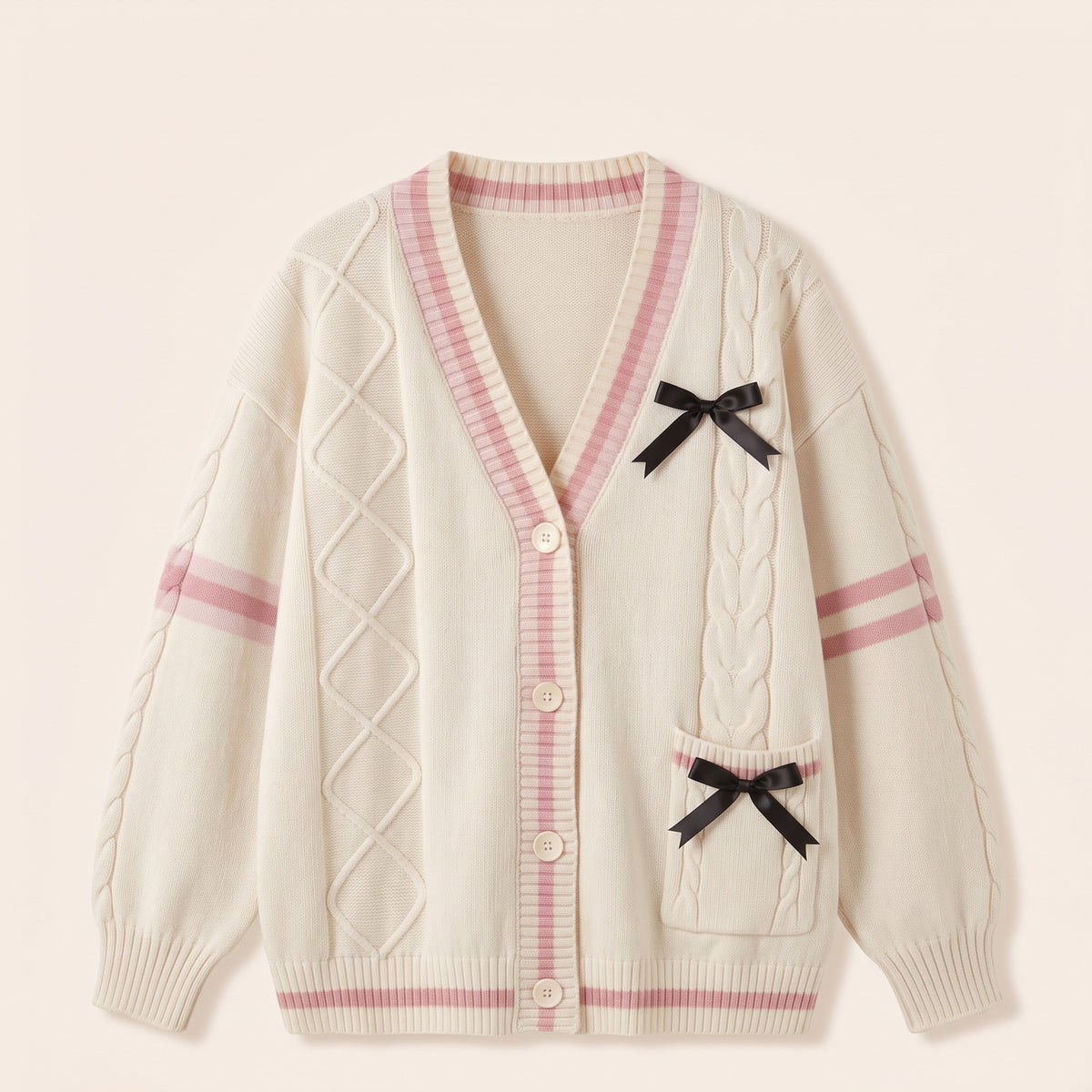 The Bow Striped Cardigan