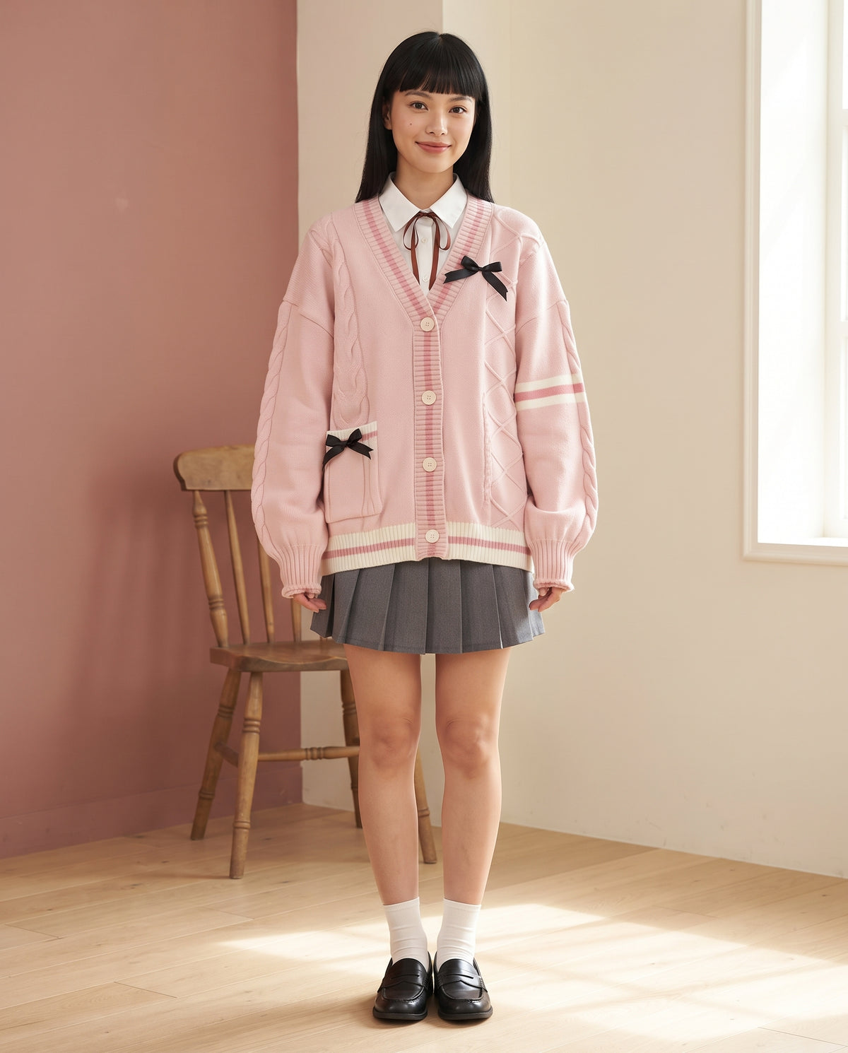 The Bow Striped Cardigan