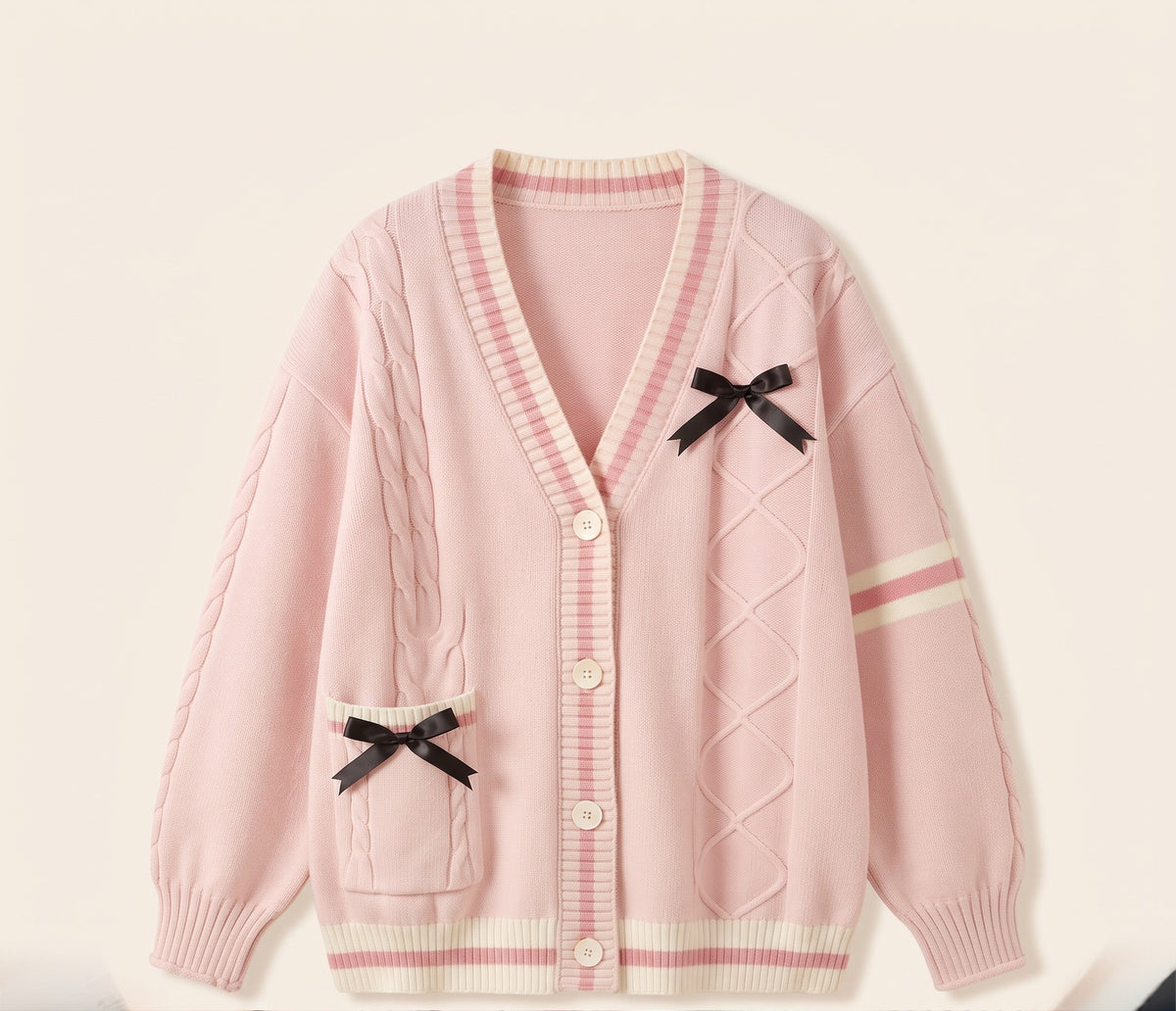 The Bow Striped Cardigan