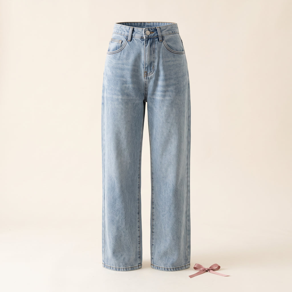 The Petite Straight Jeans — Light Blue