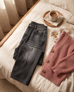 The Petite Wide-Leg Jeans — Washed Black