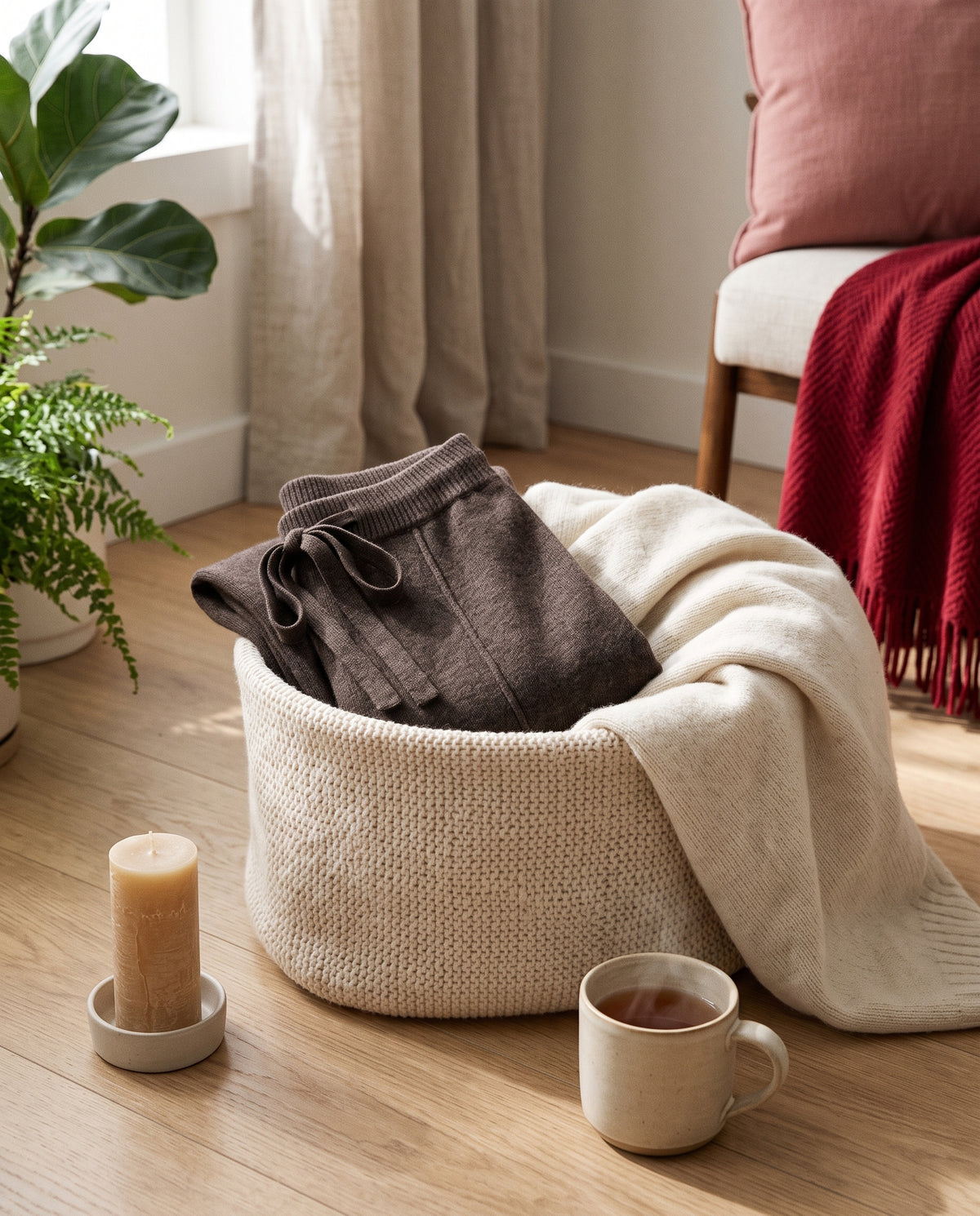 The Petite Merino Knit Pants — Mocha
