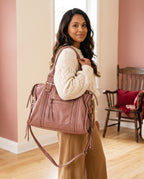 The Washed Shoulder Bag — Dusty Rose