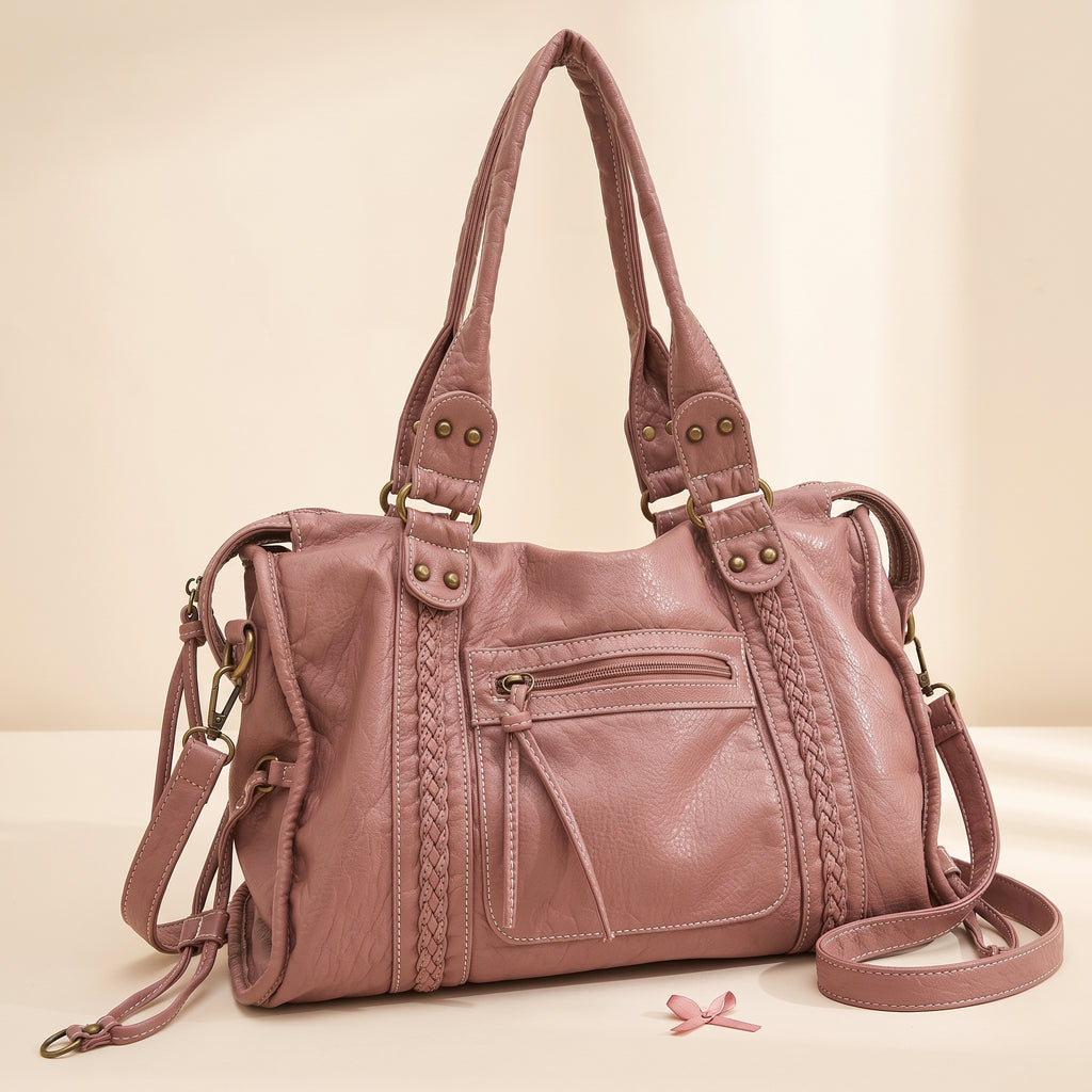The Washed Shoulder Bag — Dusty Rose